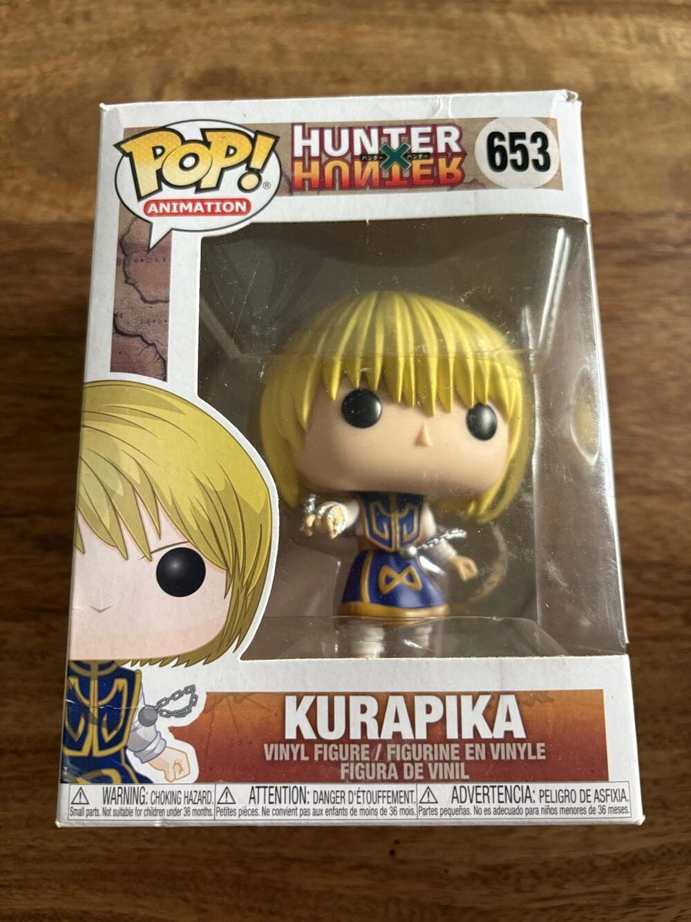 Funko Pop Animation Hunter X Hunter Kurapika 653 Standard Vinyl Figure Box Wear